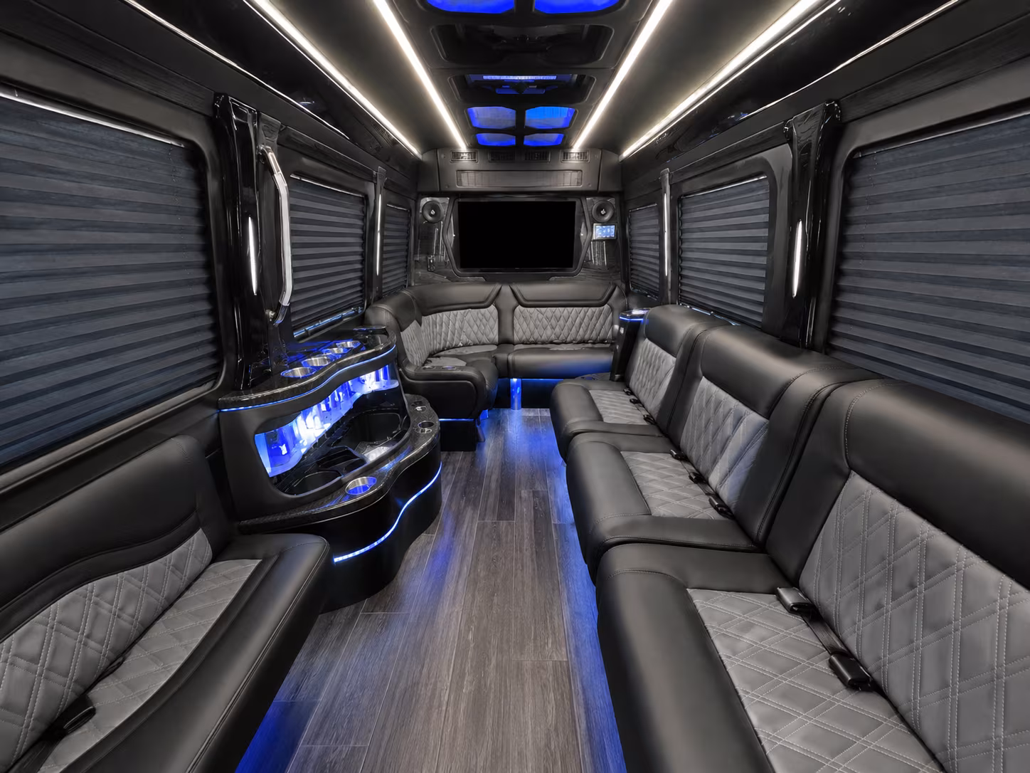 denver 18 passenger party bus interior
